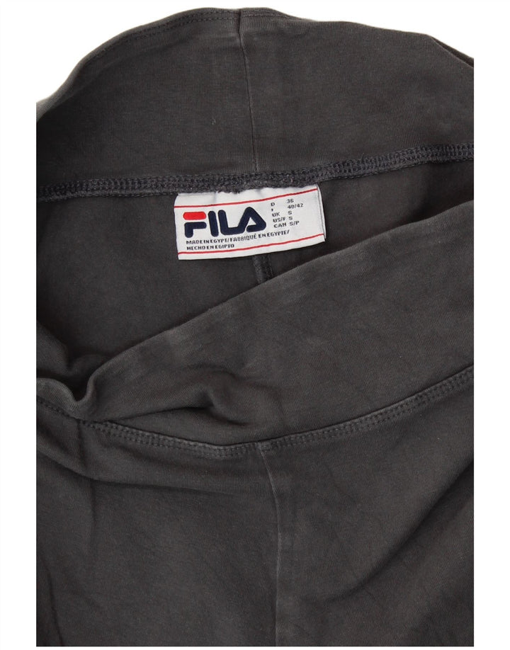 Fila Leggings Gráfico Feminino UK 10 Pequeno Algodão Cinza
