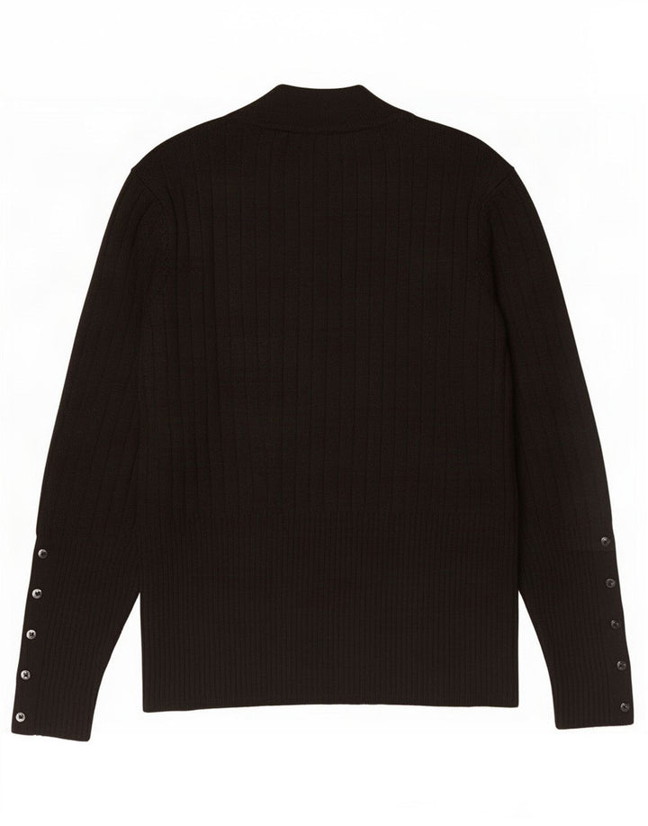 Suéter feminino Marks & Spencer com gola tartaruga Reino Unido 14 médio preto