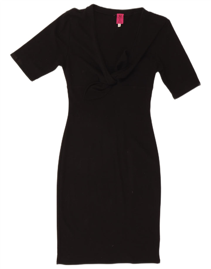 Vestido bodycon feminino Ungaro Reino Unido 10 pequeno preto