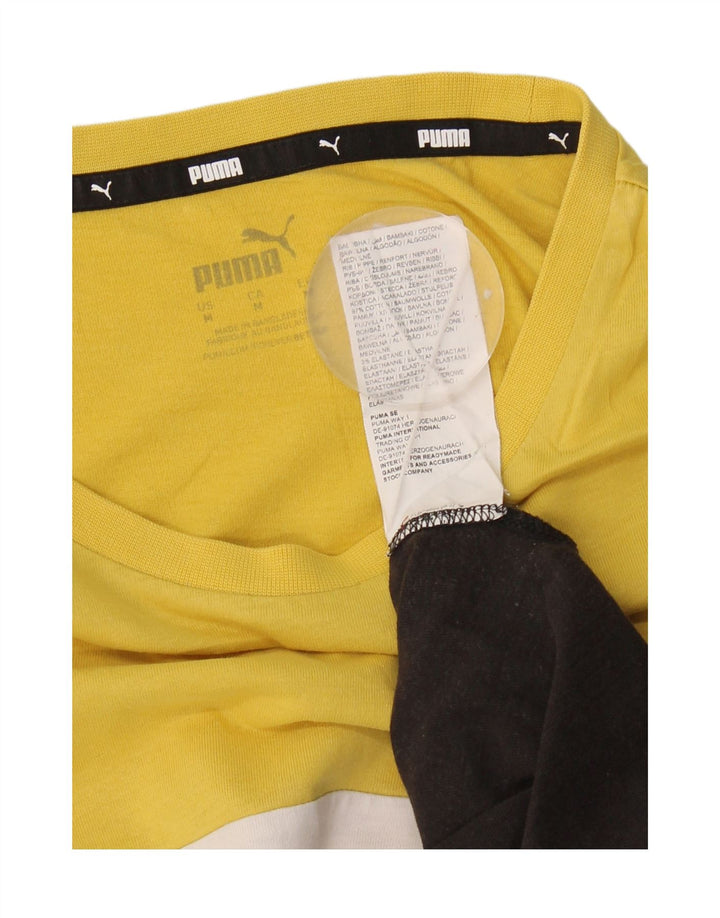 Puma Mens Camiseta Top Médio Multicolorido Colorblock Algodão