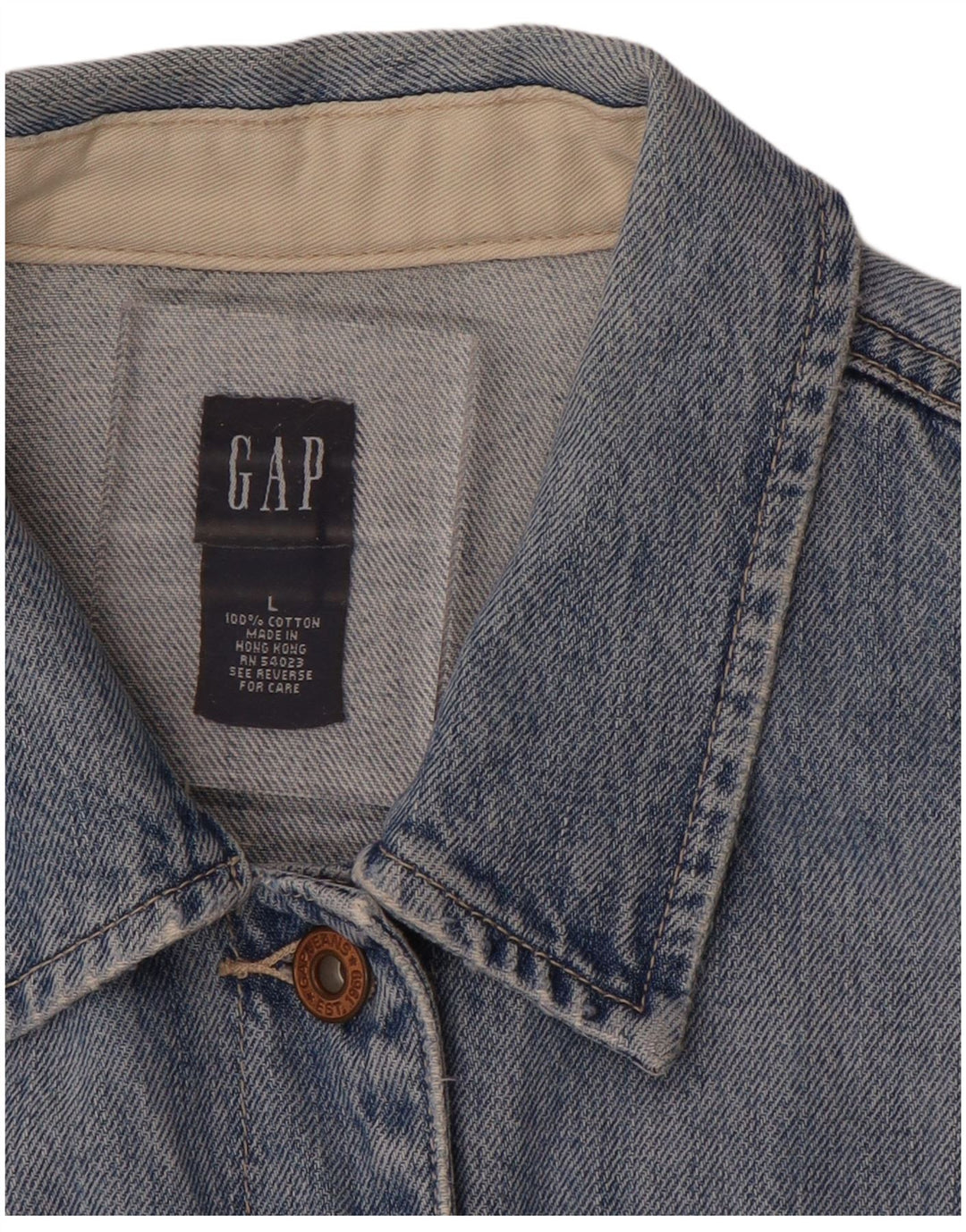 Jaqueta jeans feminina GAP UK 16 grande algodão azul