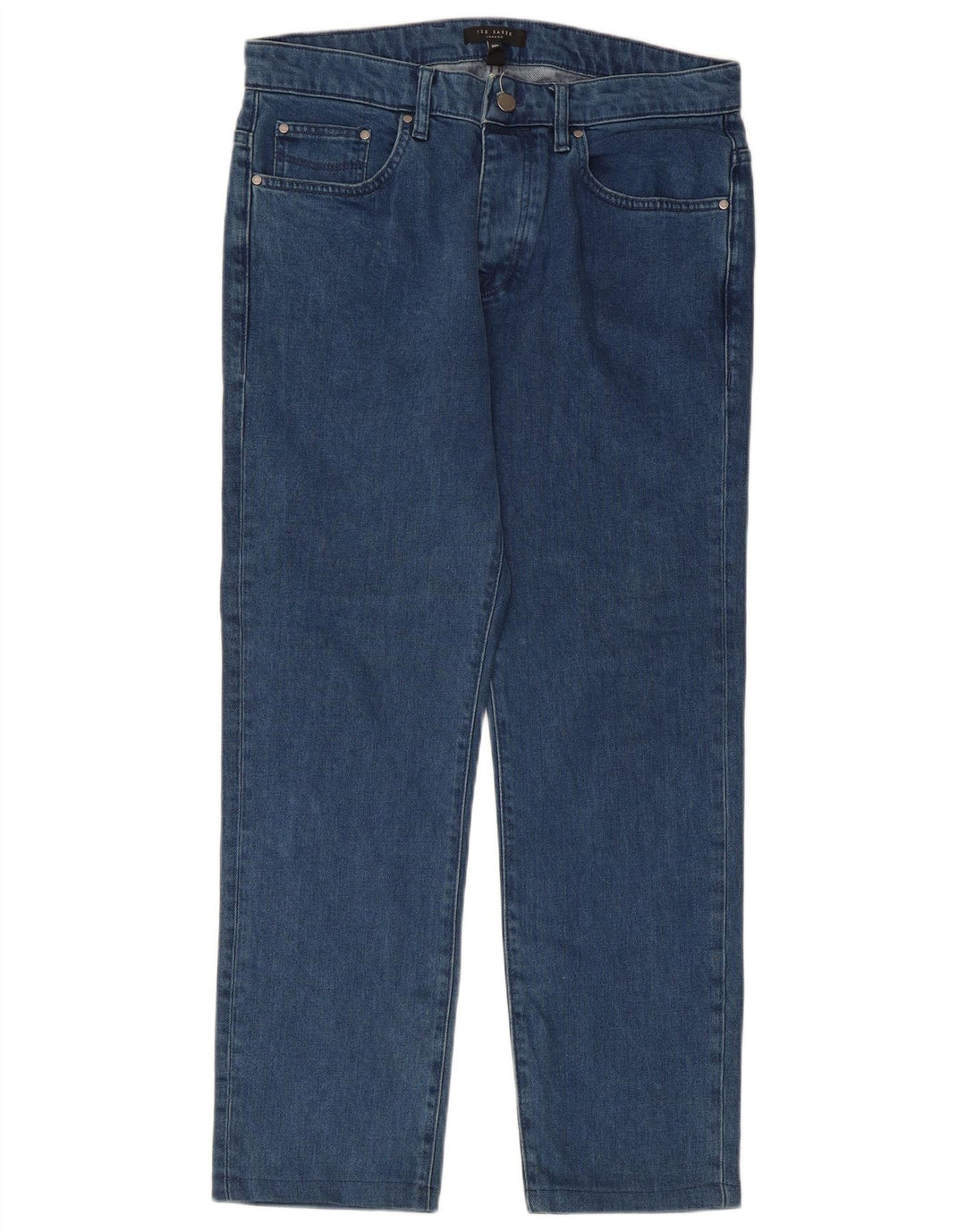 Calça jeans reta masculina Ted Baker W32 L27 azul Lyocell