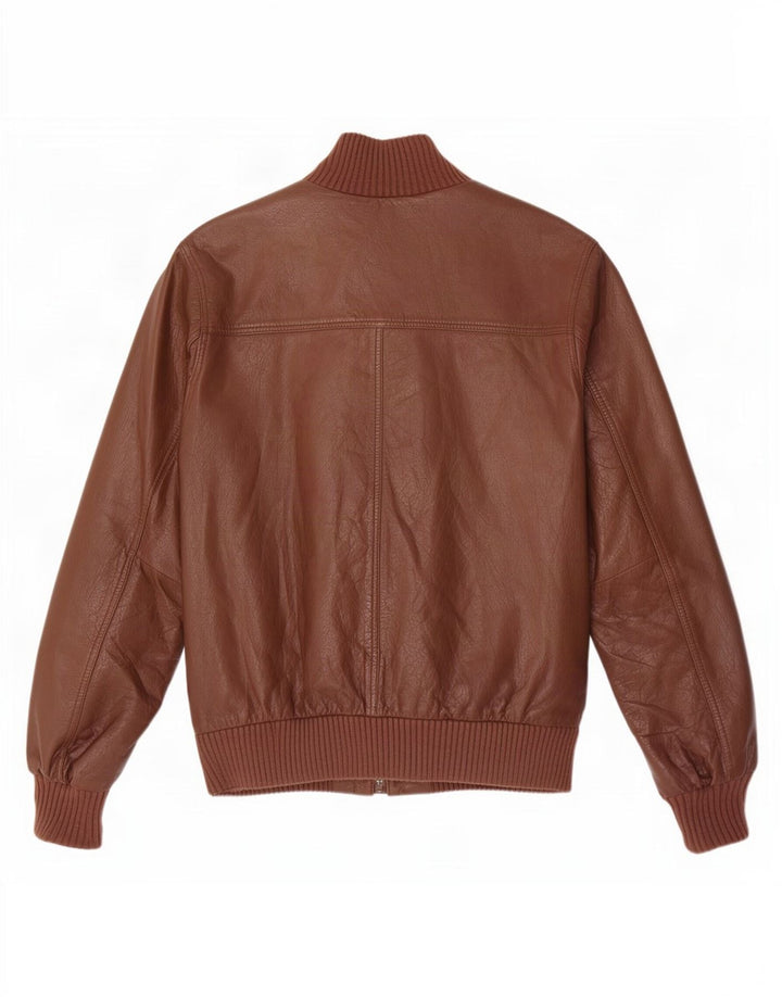 Jaqueta masculina de couro Timberland Bomber UK 38 marrom médio