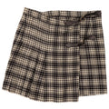 Mini saia envoltória feminina vintage W32 grande xadrez preto