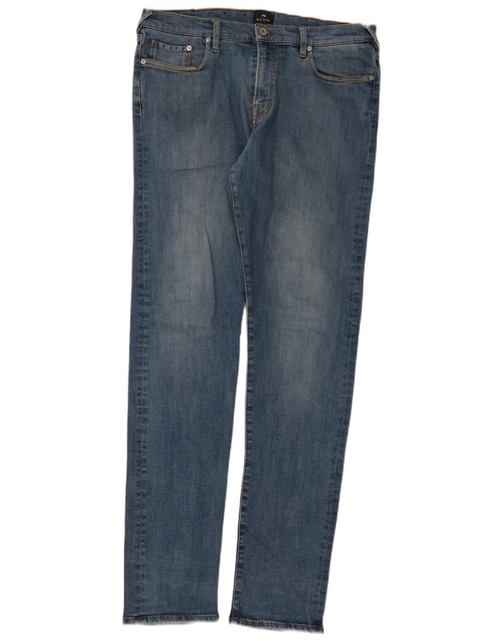 Paul Smith Mens Slim Jeans W34 L33 Azul Algodão
