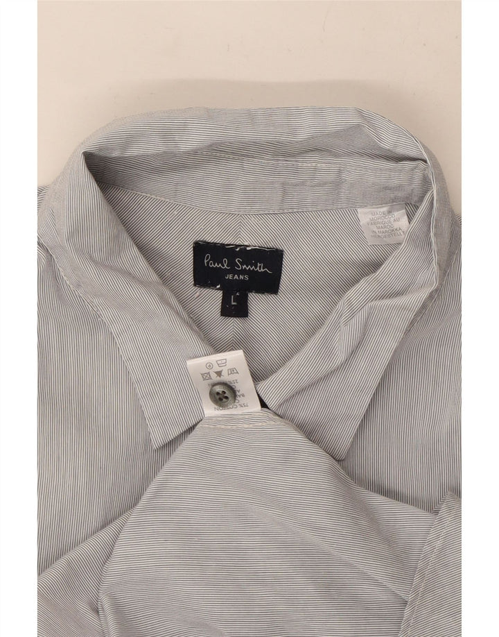 Camisa masculina Paul Smith de algodão listrado azul grande