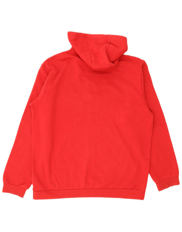 Adidas Mens Hoodie Jumper Grande Algodão Vermelho