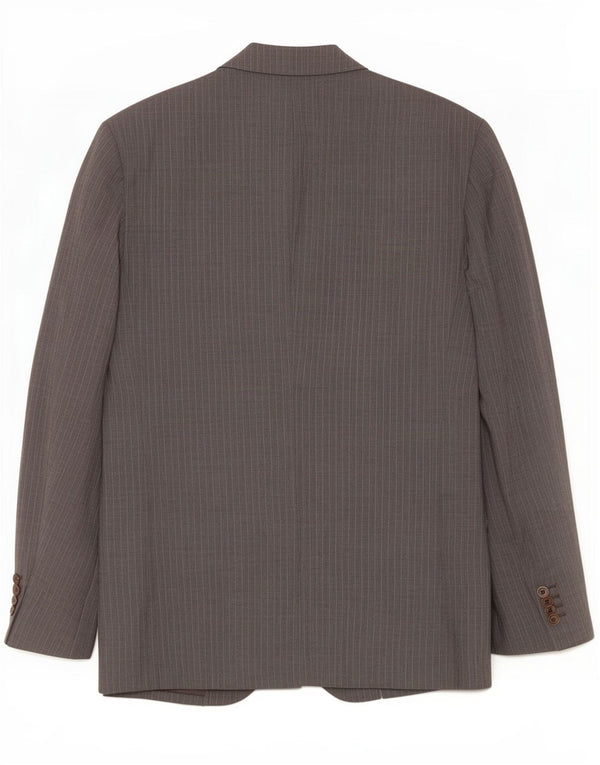 Jaqueta blazer masculina Massimo Dutti com 2 botões EU 58 2XL cinza risca de giz lã