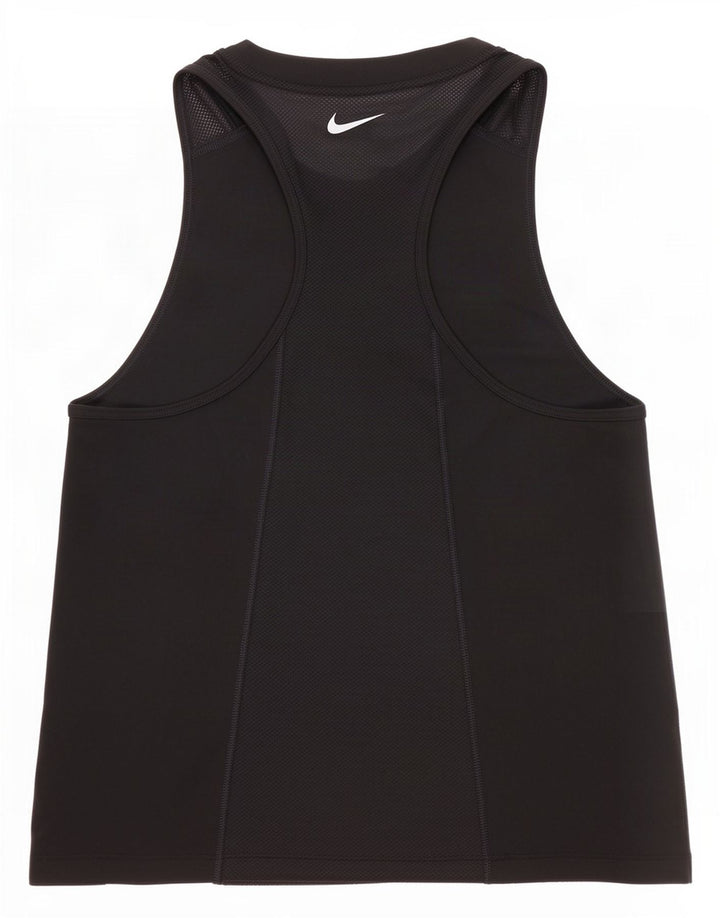 Nike Womens Dri Fit Vest Top UK 10 Pequeno Poliéster Preto