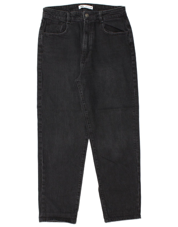Calça jeans feminina cintura alta Zara EU 42 grande W32 L27 algodão preto