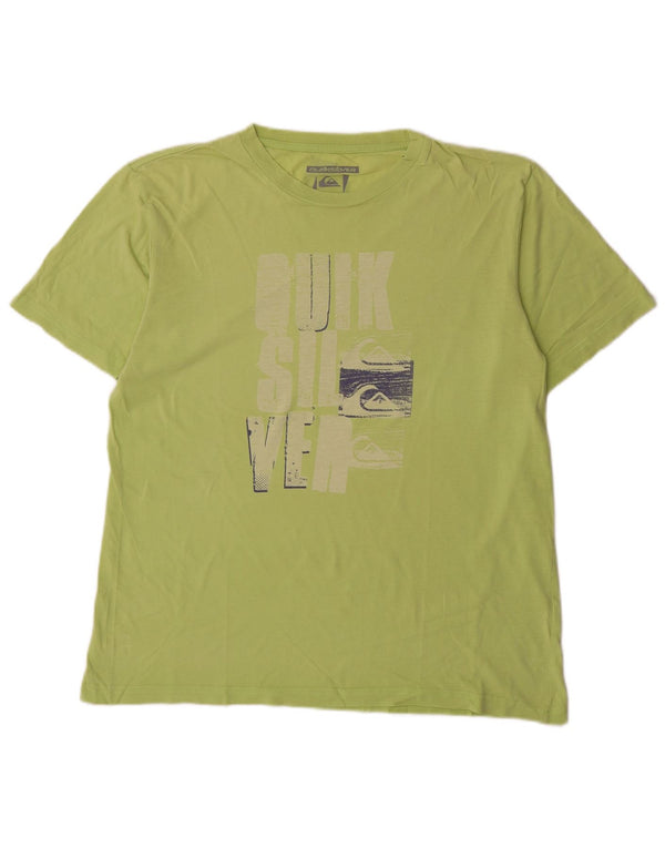 Camiseta gráfica masculina Quiksilver Top XL algodão verde