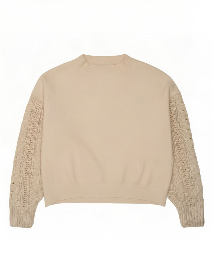 Zara Suéter feminino oversized com gola redonda Reino Unido 10 pequeno branco