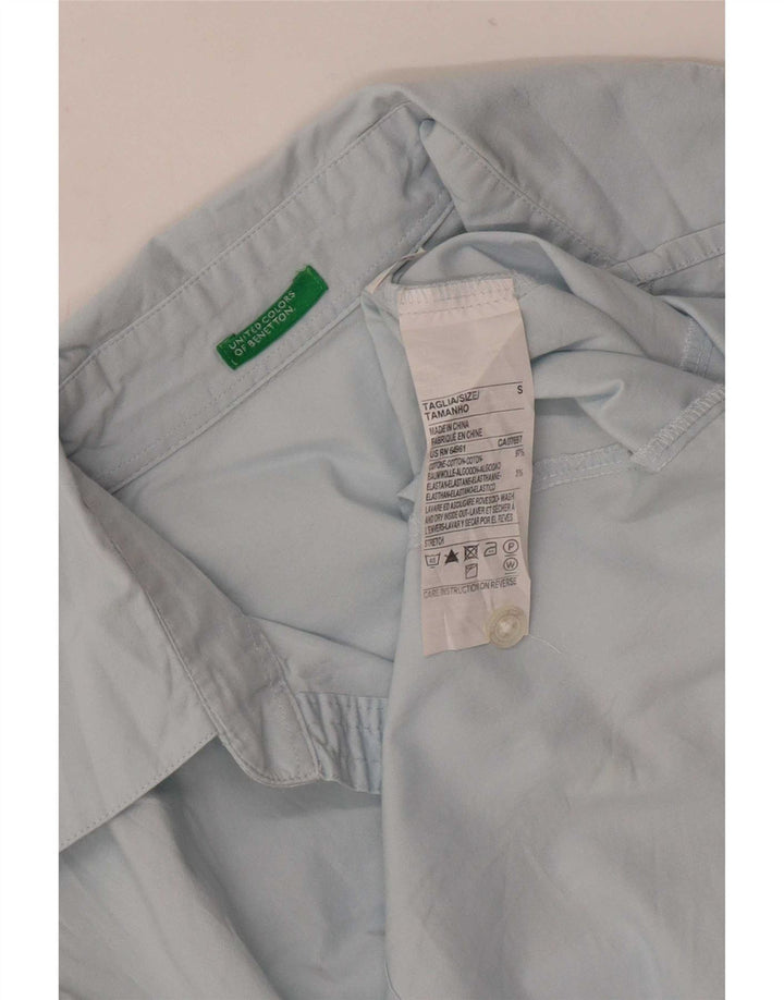 Pulôver feminino Benetton UK 10 pequeno algodão azul