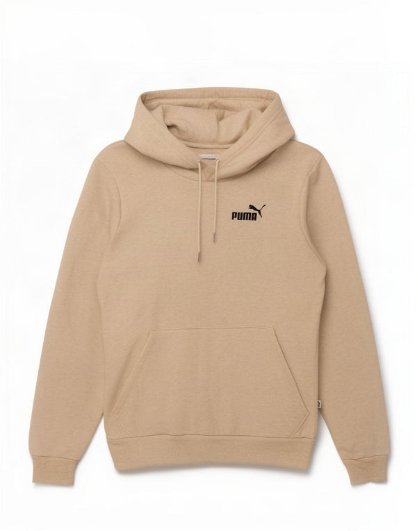 Puma feminino moletom com capuz UK 10 pequeno algodão manchado bege
