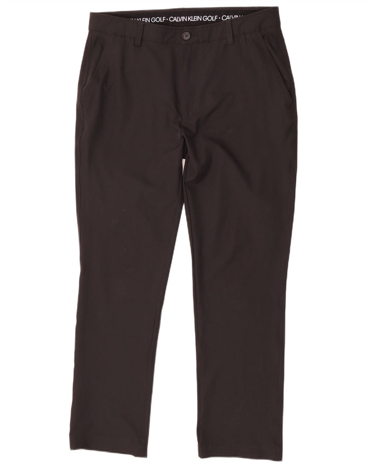 Calça Chino Reta Masculina Calvin Klein W34 L31 Poliéster Preto