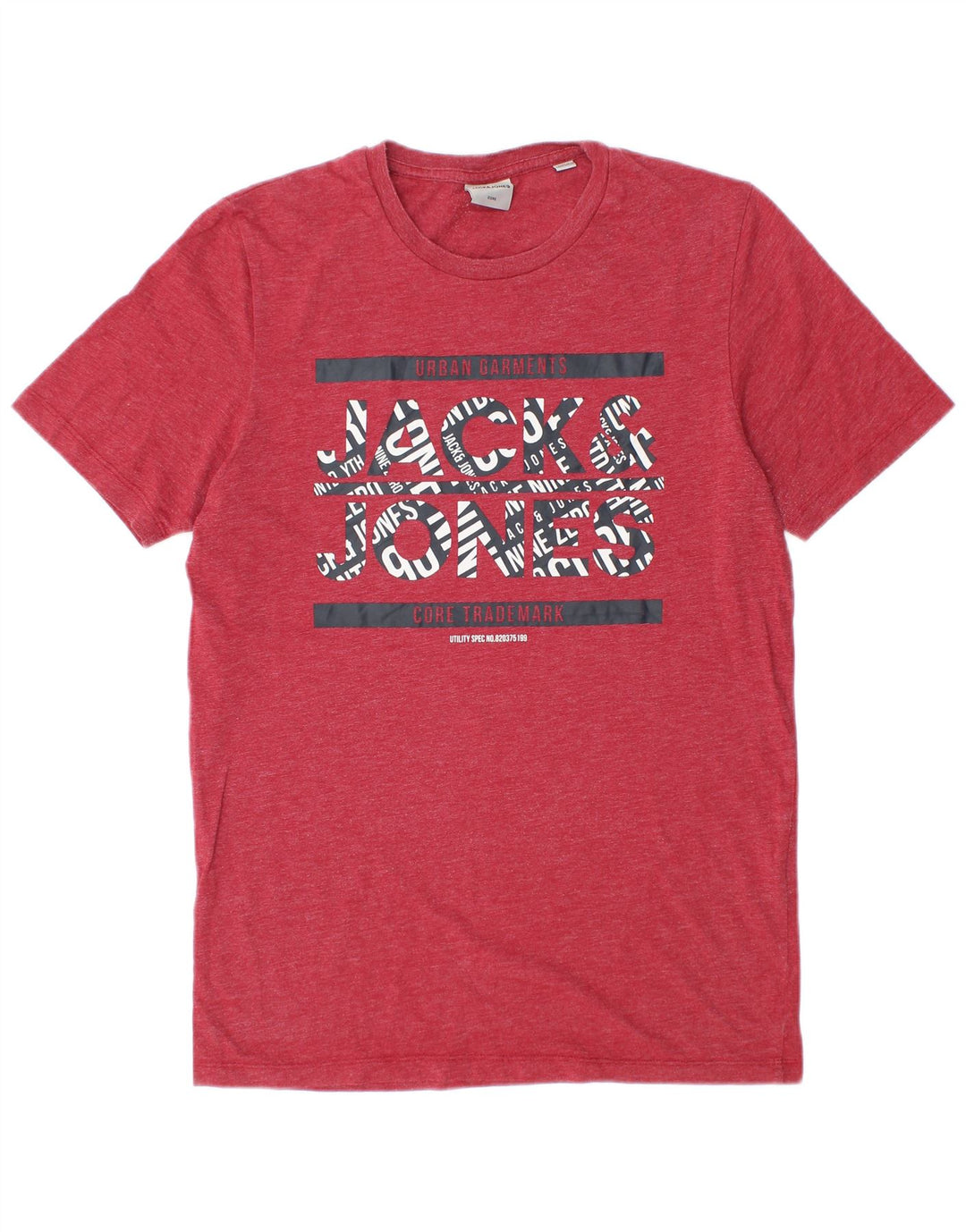 Camiseta gráfica masculina Jack & Jones Top médio algodão manchado vermelho