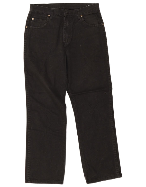 Wrangler masculino regular fit jeans reto W32 L30 algodão preto