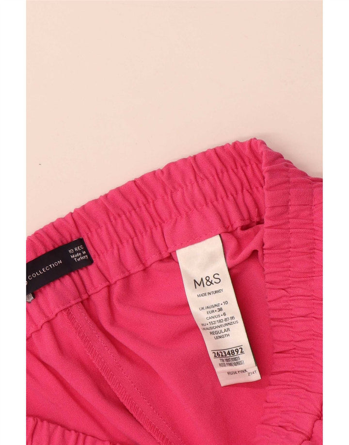 Calça de treino feminina Marks & Spencer UK 10 poliéster rosa pequeno