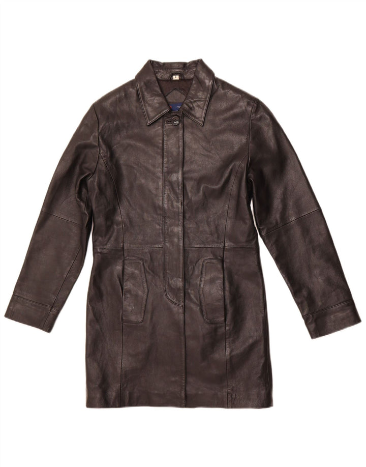 Casaco de couro feminino HUDSON US 8 couro preto médio