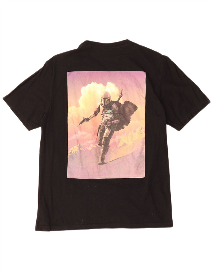 Camiseta gráfica masculina Pull & Bear Top médio algodão preto