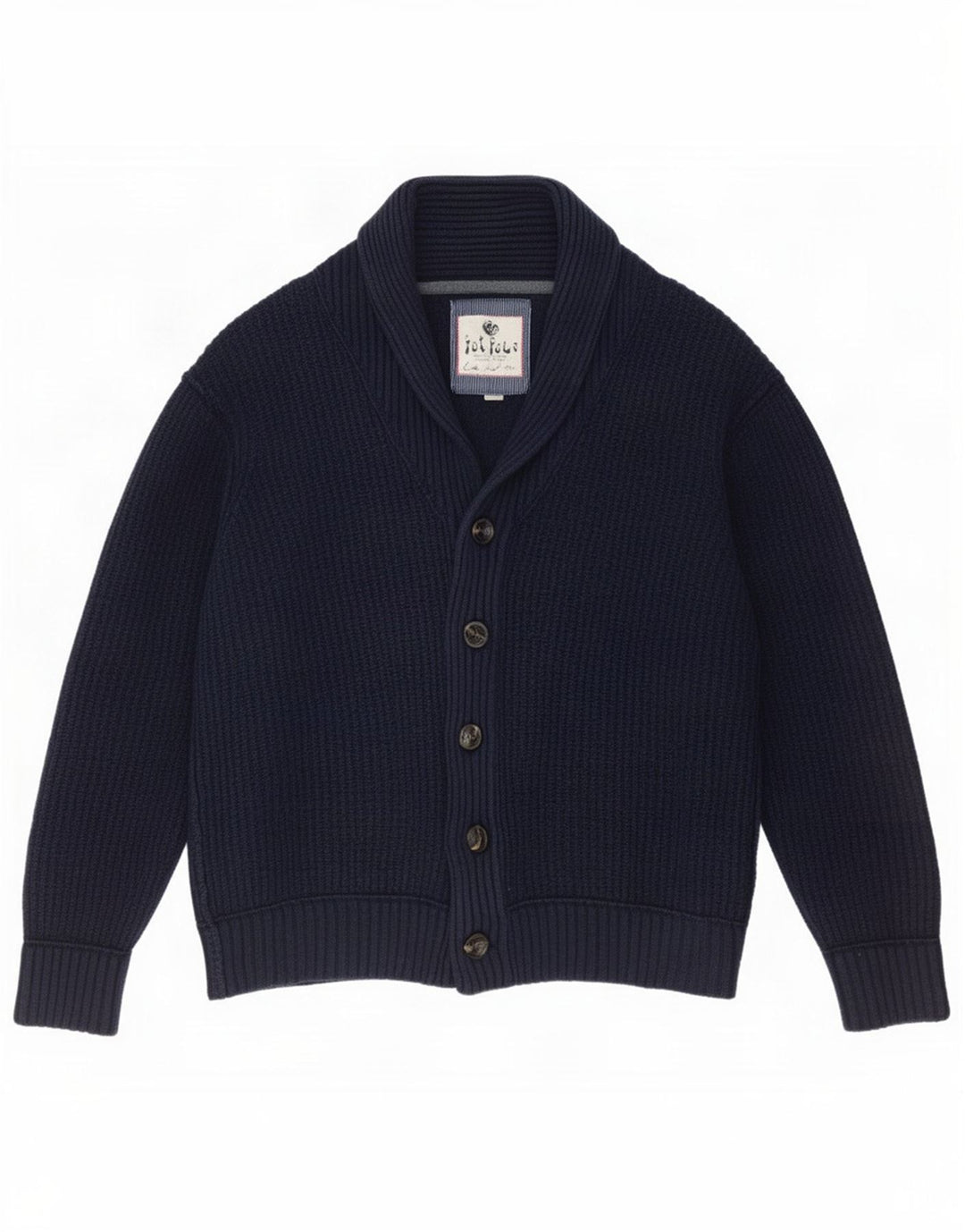 Suéter cardigan masculino Fat Face 2XL algodão azul marinho