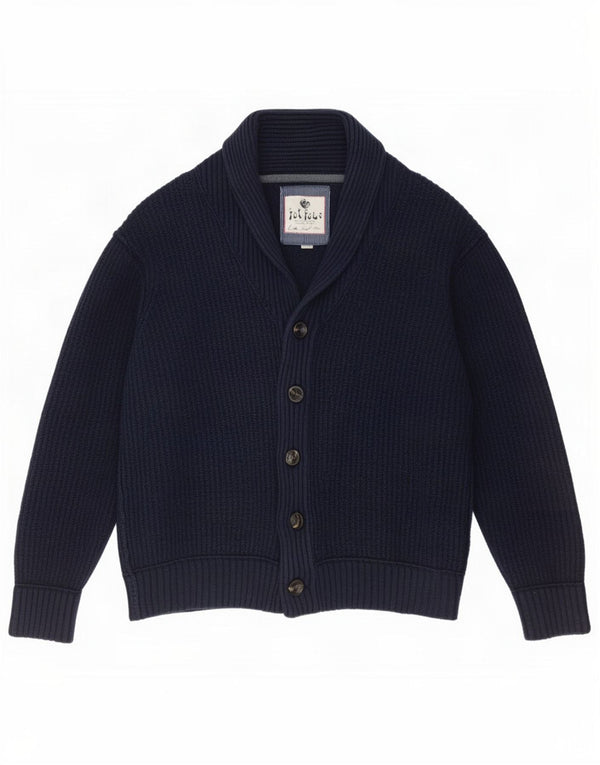Suéter cardigan masculino Fat Face 2XL algodão azul marinho