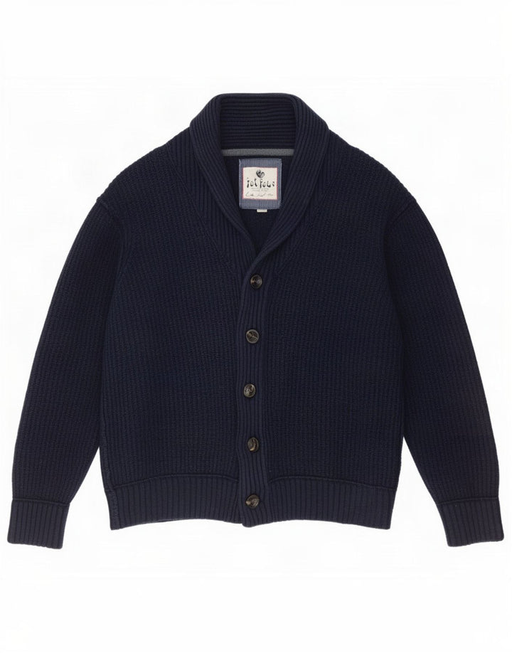 Suéter cardigan masculino Fat Face 2XL algodão azul marinho