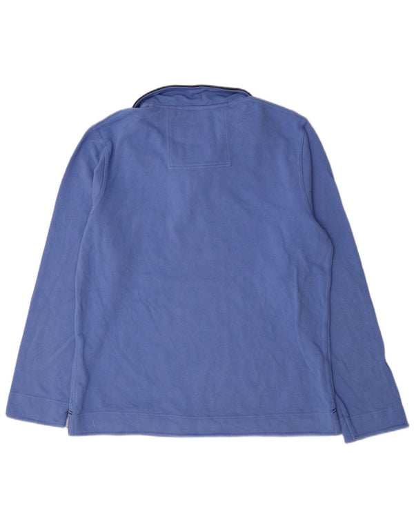Crew Clothing Mens Zip Neck Moletom Jumper XL Azul Algodão