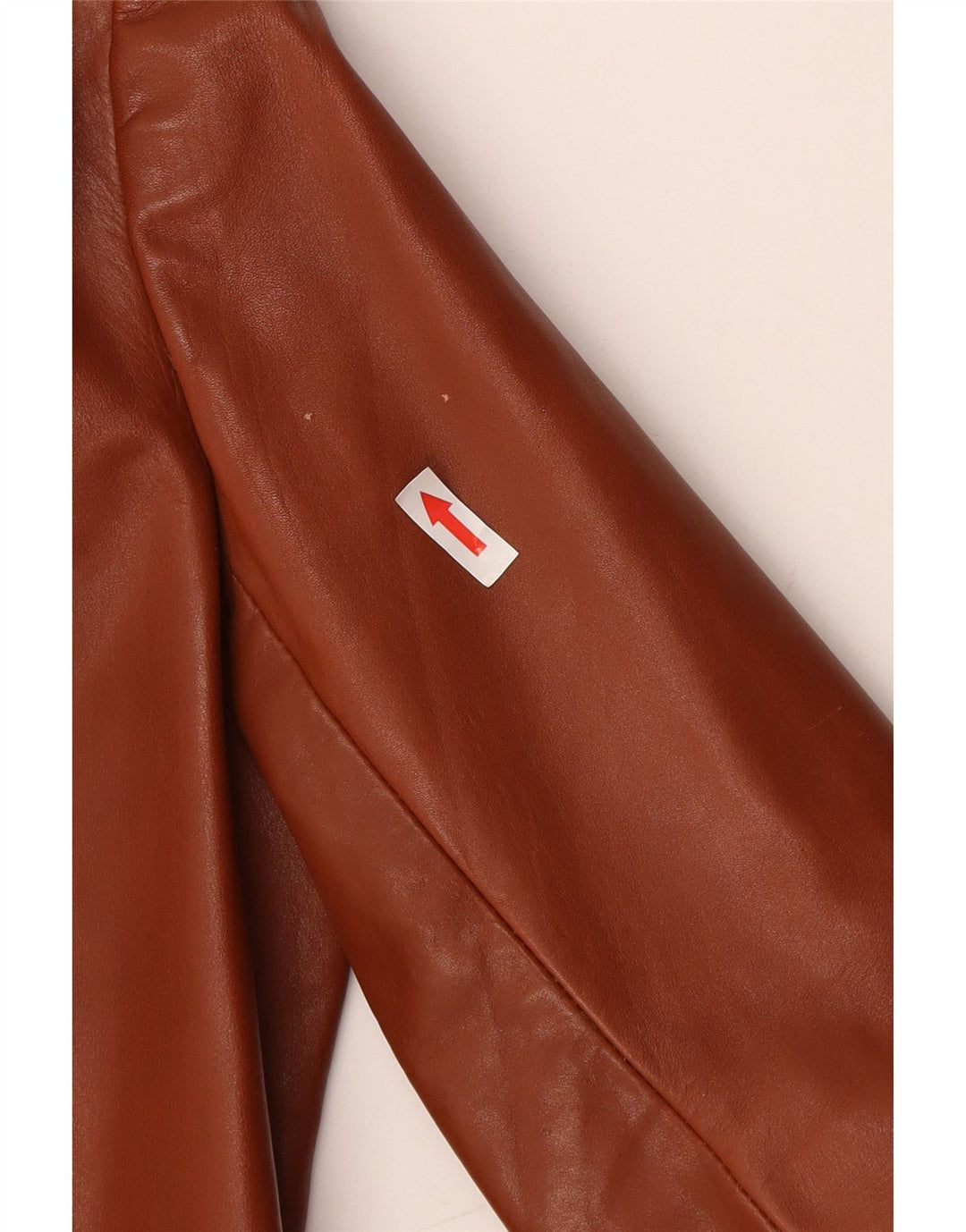 Jaqueta blazer de couro vintage feminina com 2 botões Reino Unido 4 XS marrom