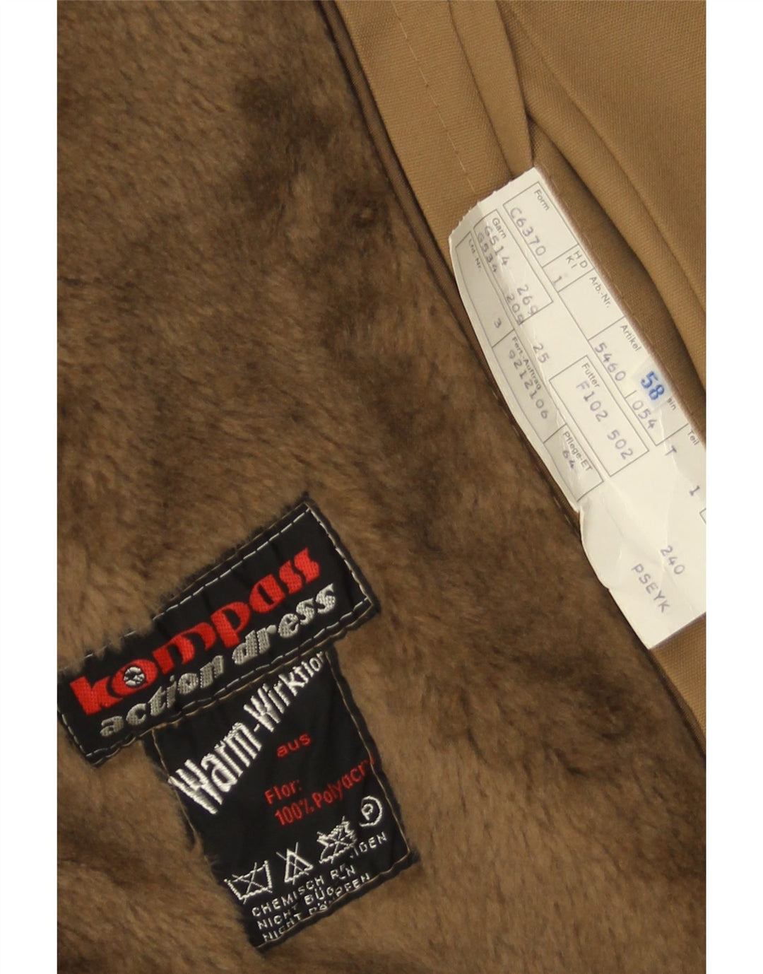 Trench Coat Vintage Masculino EU 58 4XL Bege Poliacrílico