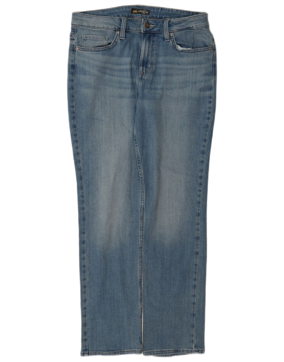 Lee Mens Mid Rise Regular Fit Calça Jeans Reta W29 L31 Algodão Azul