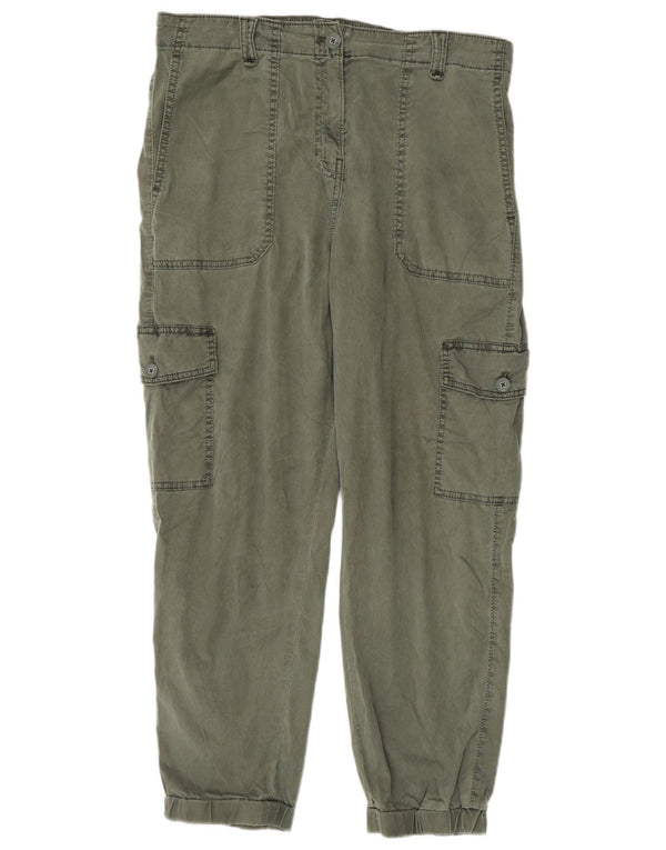 Calça cargo feminina Marks & Spencer para corrida, Reino Unido 12 Médio W32 L26 Cáqui