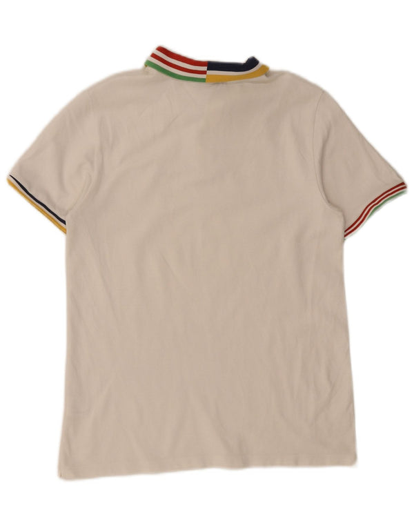 Polo Lacoste Menino Rugby 15-16 Anos Listrado Branco Algodão