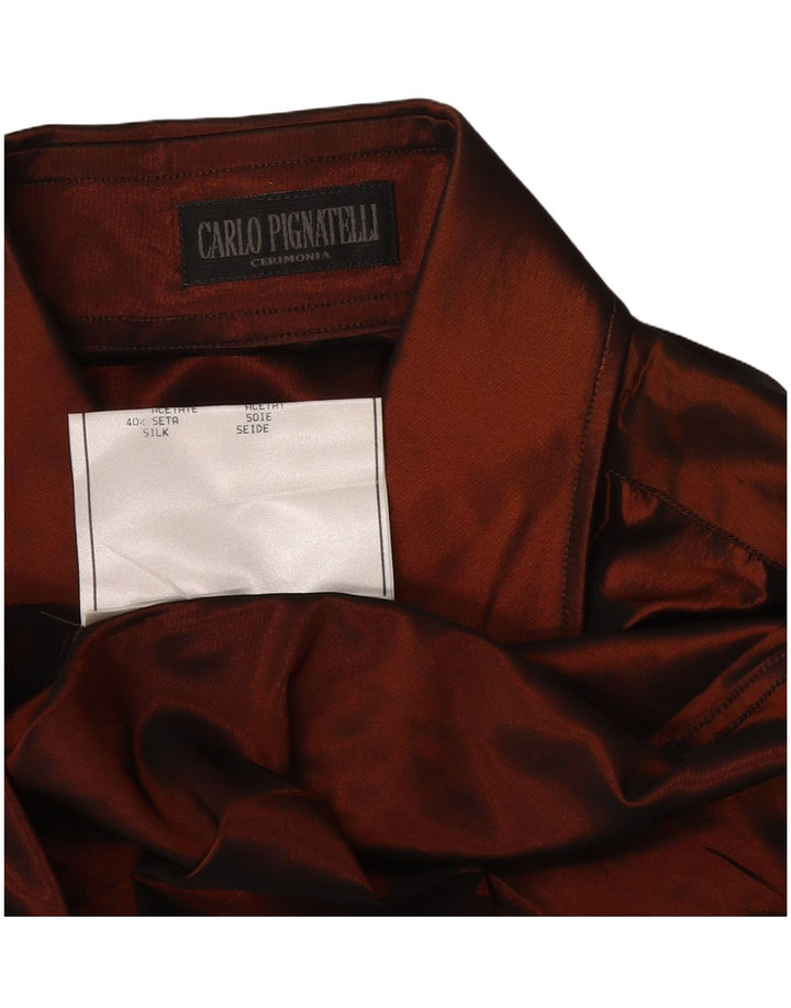 Carlo Pignatelli Camisa masculina tamanho 43 grande acetato marrom