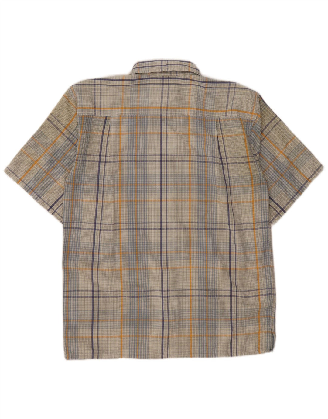 Camisa masculina de manga curta Patagonia xadrez cinza médio