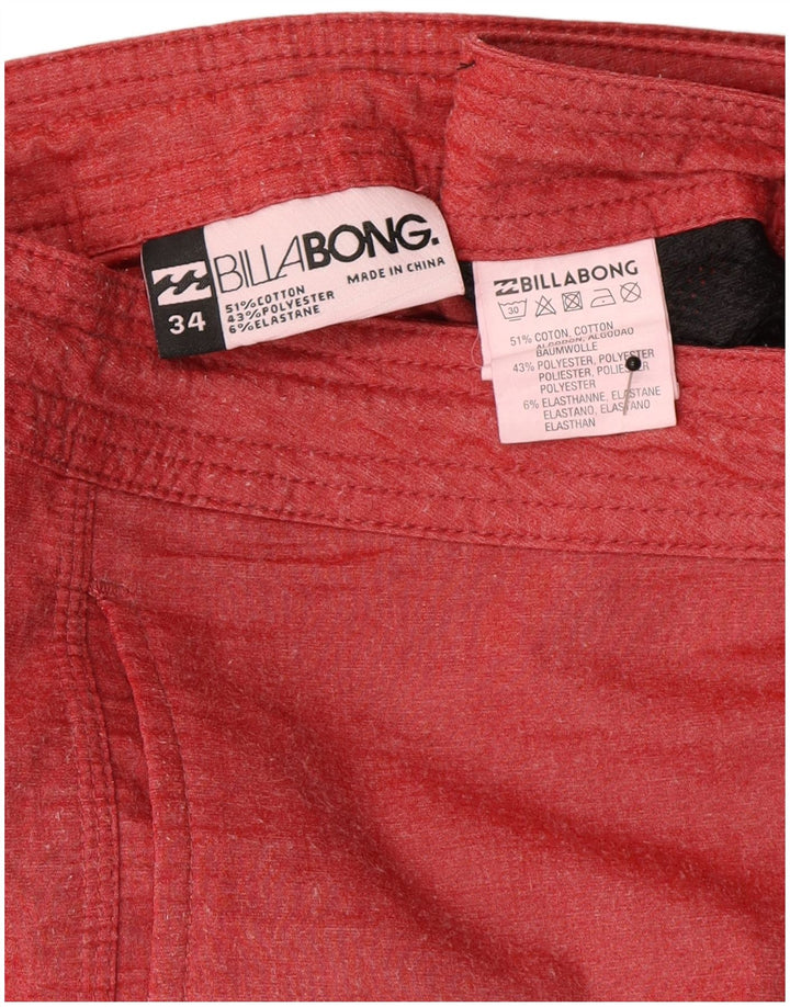 Shorts de natação masculino Billabong grande algodão manchado vermelho