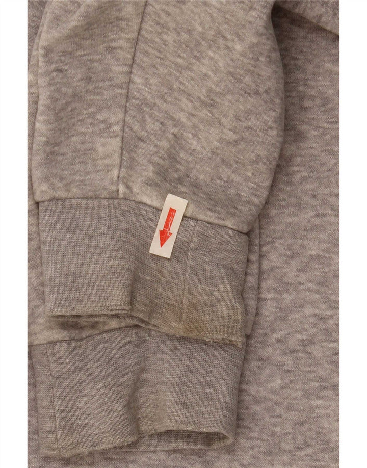 Adidas masculino zip moletom com capuz cinza médio manchado