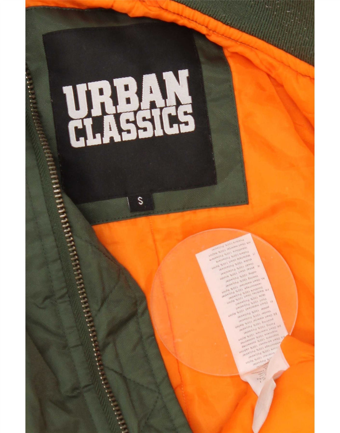 Jaqueta aviadora masculina acolchoada Urban Classics UK 36 nylon verde pequeno