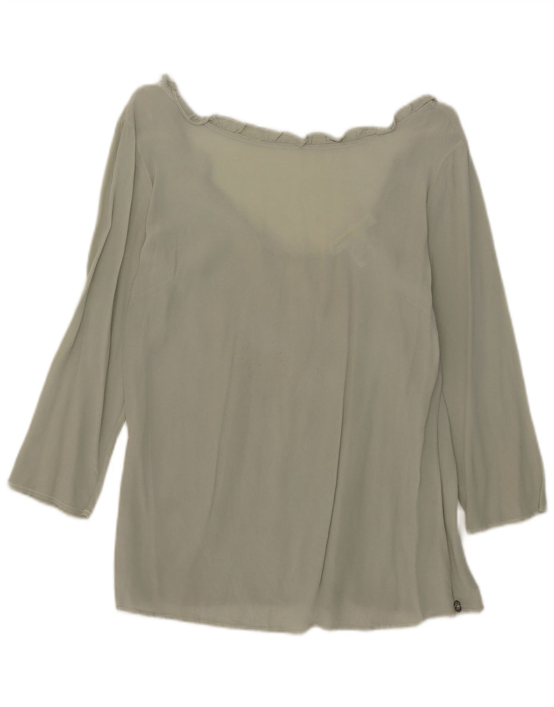 Blusa feminina manga 3/4 Ottod'Ame Reino Unido 10 seda verde pequena