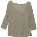 Blusa feminina manga 3/4 Ottod'Ame Reino Unido 10 seda verde pequena