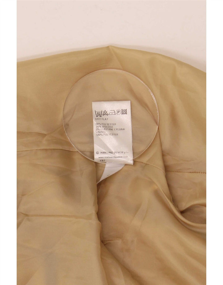 Sobretudo feminino Marks & Spencer Reino Unido 8 pequeno poliéster xadrez bege