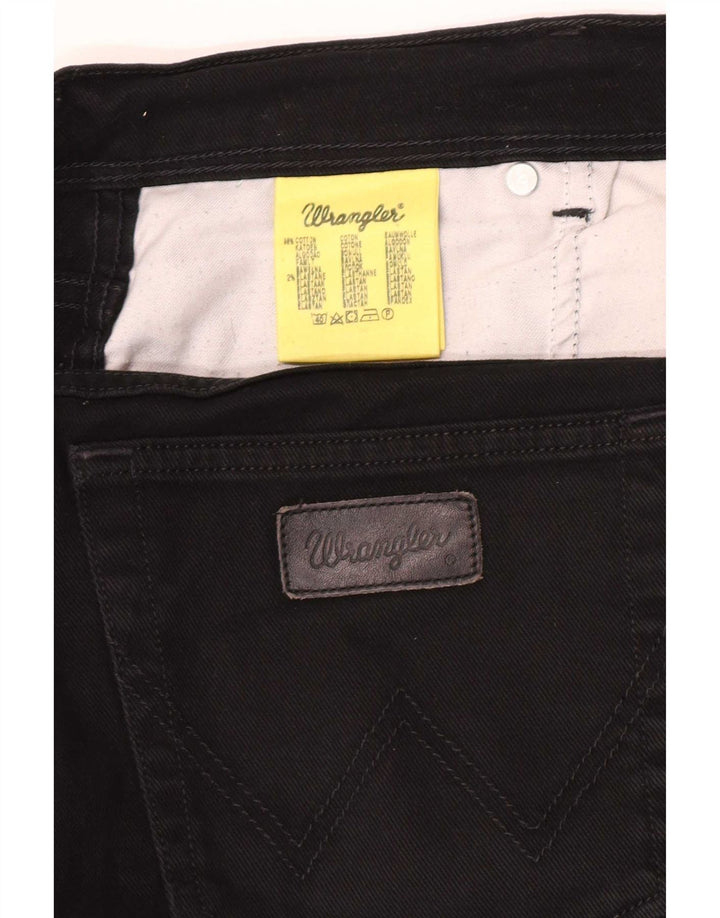 Wrangler Masculino Texas Stretch Straight Jeans W36 L32 Algodão Preto