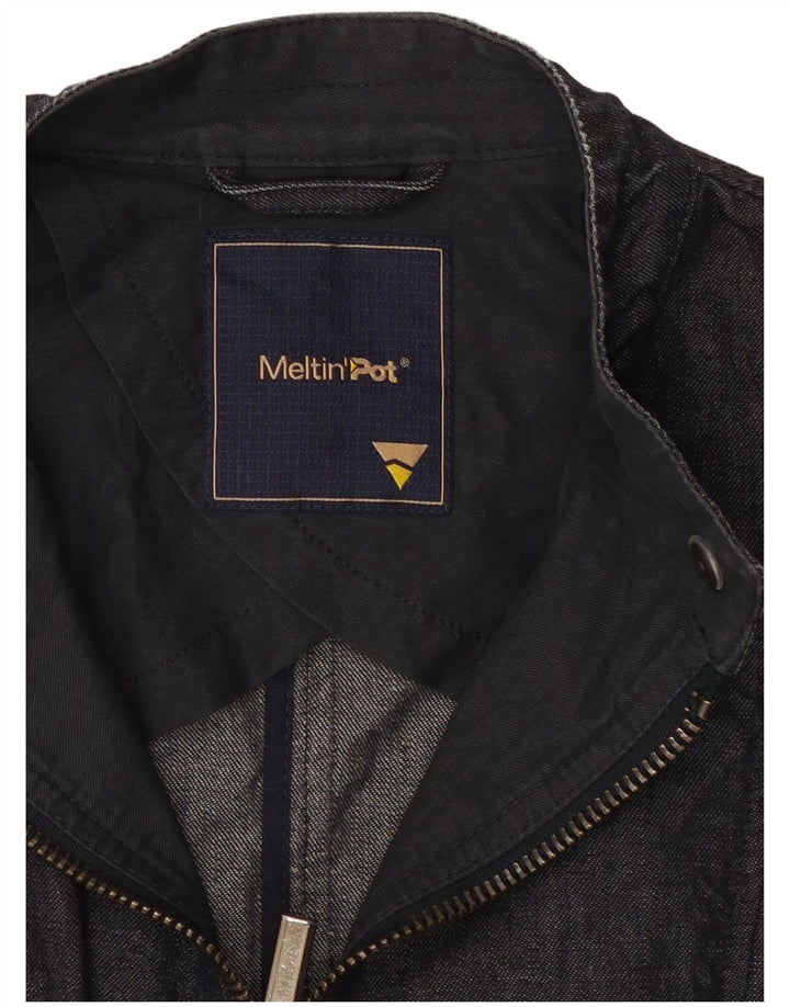 Jaqueta jeans feminina Meltin' Pot Reino Unido 12 algodão azul marinho médio