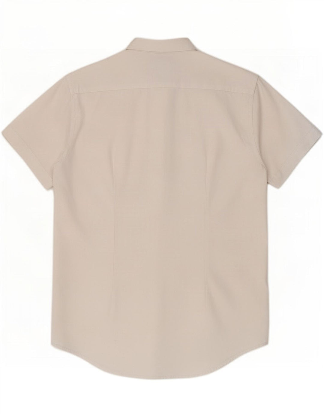 Zara Camisa masculina de manga curta Slim Fit médio branco