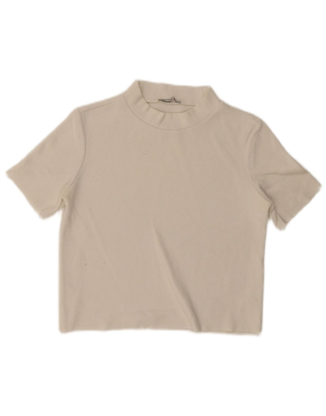 Zara Womens Trafaluc Crop Top UK 10 Pequeno Off White