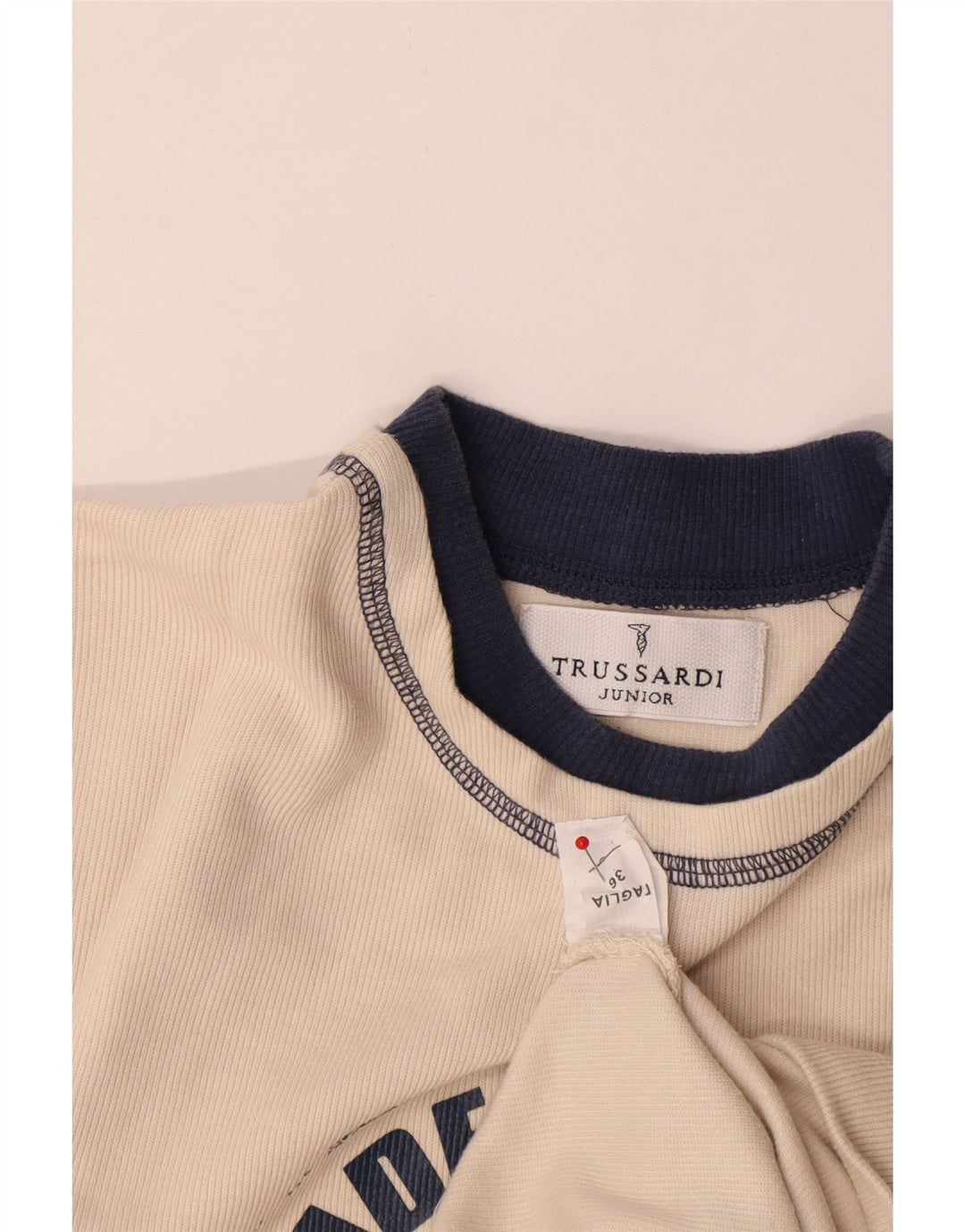 Trussardi Junior Boys Moletom Gráfico Jumper 9-10 Anos Off Branco Algodão