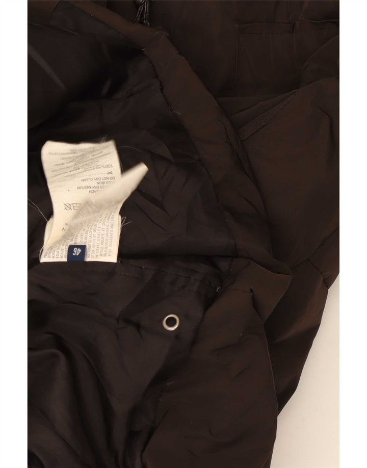 Casaco acolchoado com capuz feminino Trussardi Jeans IT 46 grande poliéster marrom