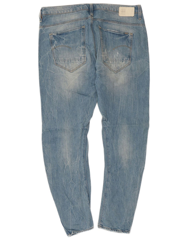G-Star feminino jeans slim desgastado W28 L27 algodão azul