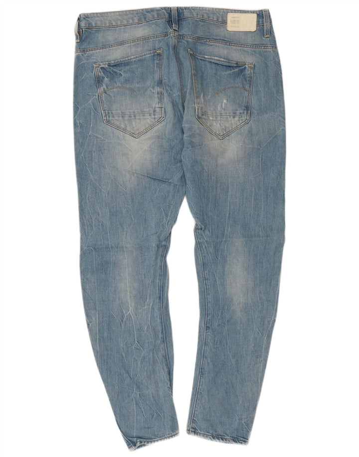 G-Star feminino jeans slim desgastado W28 L27 algodão azul