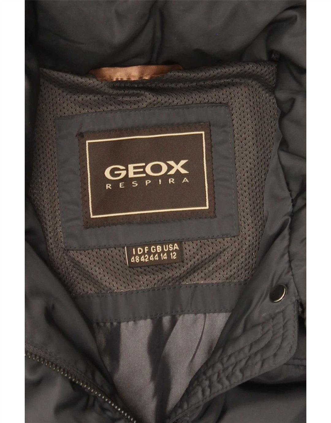 Jaqueta Geox Feminina Respira com Capuz Acolchoado Reino Unido 14 Grande Cinza